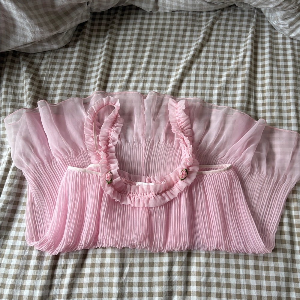 Victoria’s Secret Pink Sheer Ruffled Top